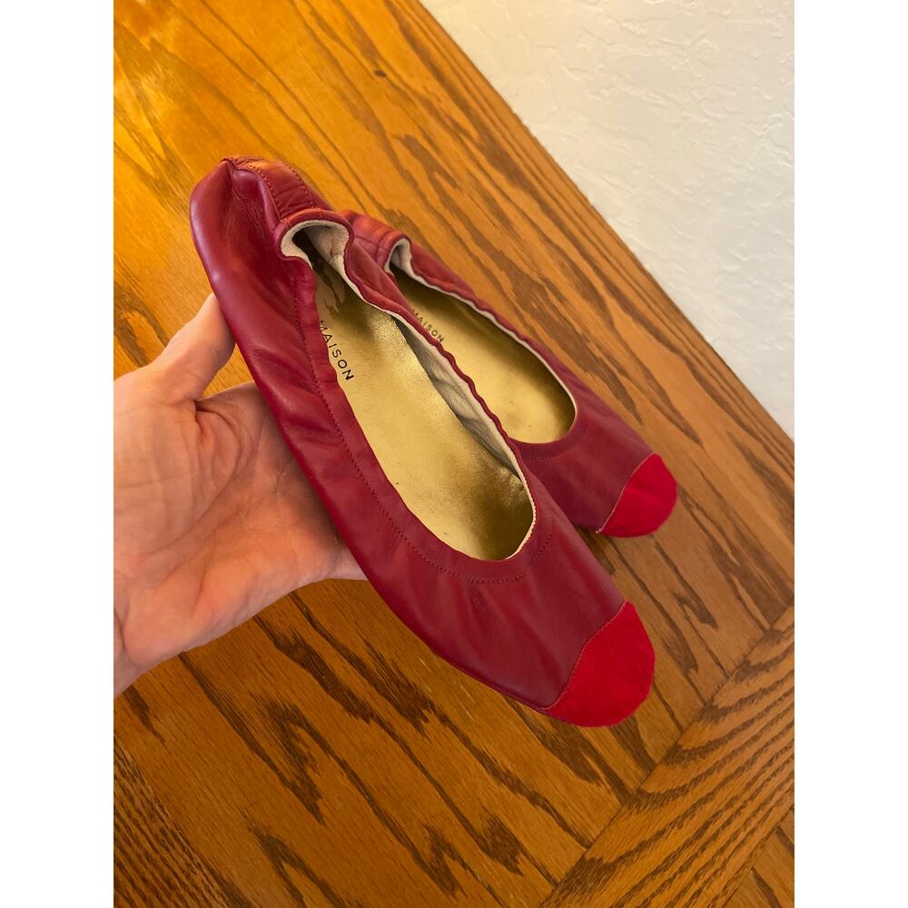 MADISON.MAISON contrast-toe wrinkled ballet flats size 41 (9.5) - Picture 2 of 8